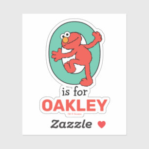 Elmo Alphabet O Teal Klistermärken