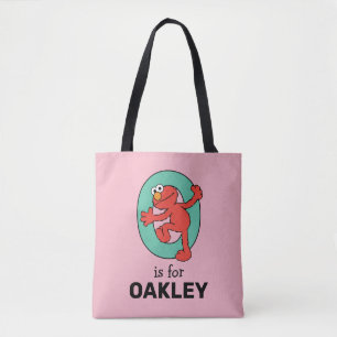 Elmo Alphabet O Teal Tygkasse
