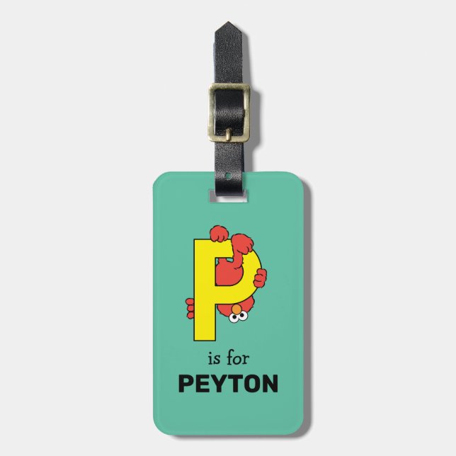 Elmo Alphabet | P Gult Bagagebricka (Vertikal Framsida)