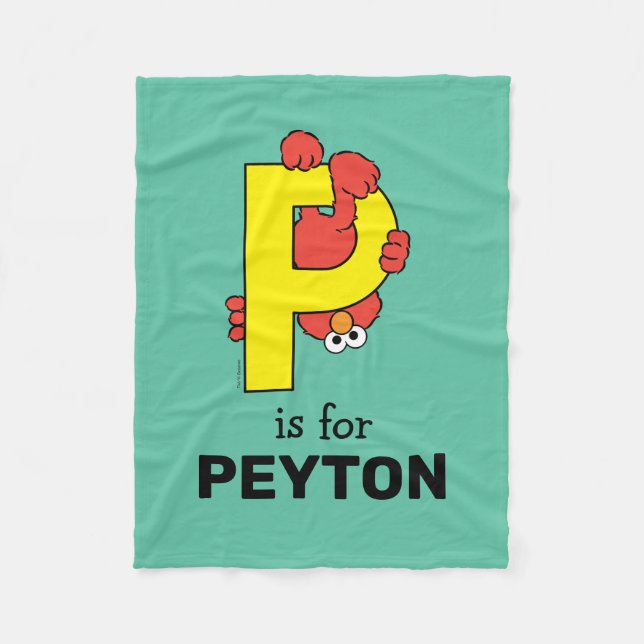 Elmo Alphabet | P Gult Fleecefilt (Framsidan)