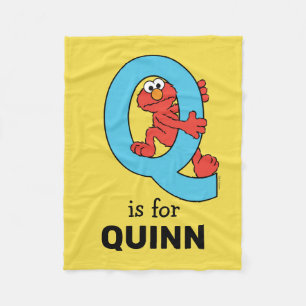 Elmo Alphabet   Q Blue Fleecefilt