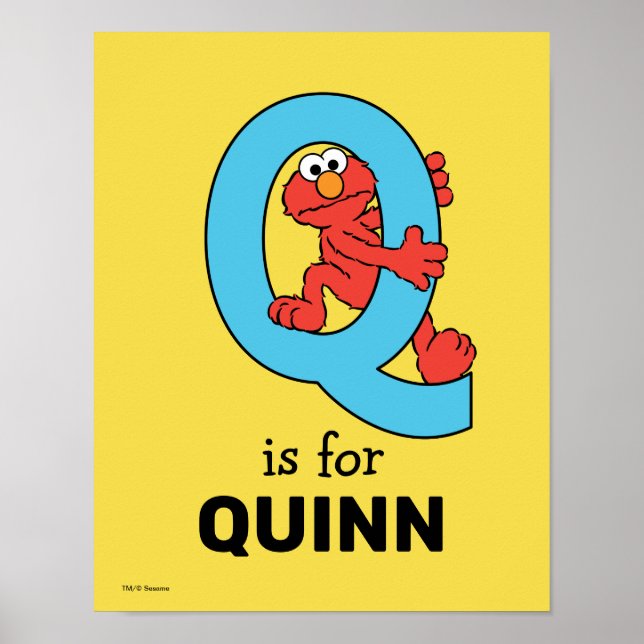 Elmo Alphabet | Q Blue Poster (Framsidan)