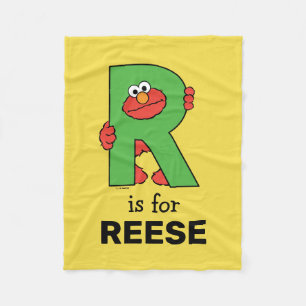 Elmo Alphabet   R-Grönt Fleecefilt