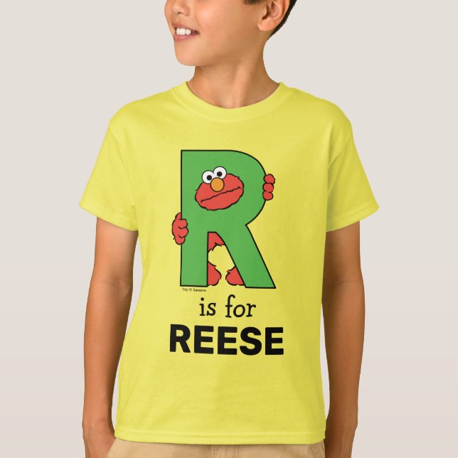 Elmo Alphabet | R-Grönt T Shirt (Framsida)