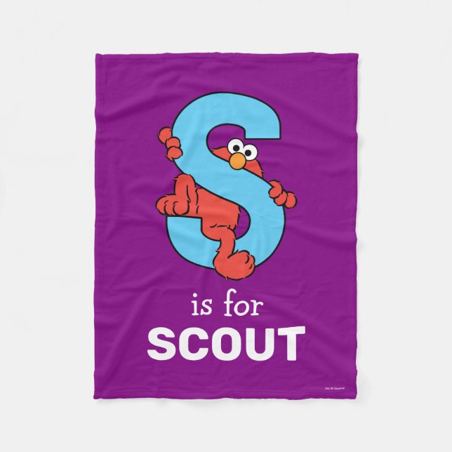 Elmo Alphabet | S Blue Fleecefilt (Framsidan)