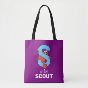 Elmo Alphabet S Blue Tygkasse