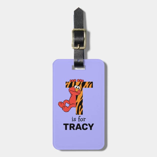 Elmo Alphabet | T Tiger Bagagebricka (Vertikal Framsida)