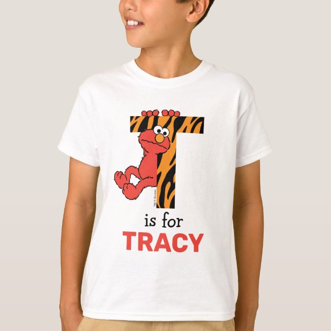 Elmo Alphabet | T Tiger Shirt (Framsida)