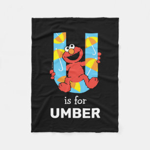 Elmo Alphabet U Paraply Fleecefilt