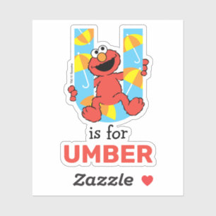Elmo Alphabet U Paraply Klistermärken