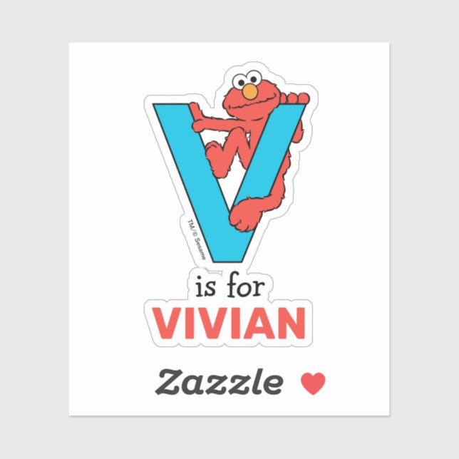 Elmo Alphabet | V Blå Klistermärken (Ark)