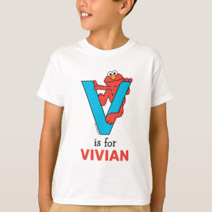 Elmo Alphabet V Blå T Shirt