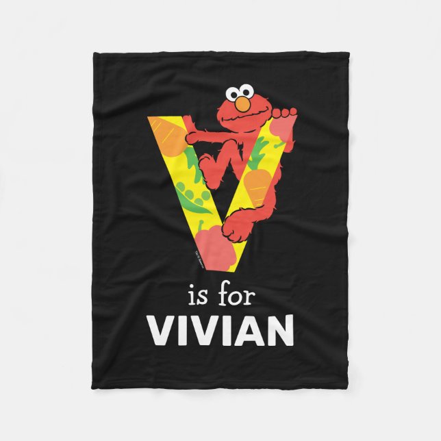 Elmo Alphabet | V Grönsaker Fleecefilt (Framsidan)