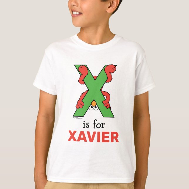 Elmo Alphabet | X-Grönt T Shirt (Framsida)