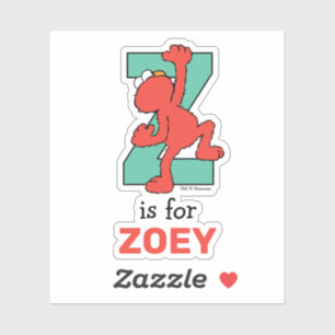 Elmo Alphabet Z Teal Klistermärken