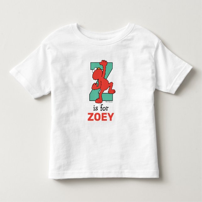 Elmo Alphabet | Z Teal T Shirt (Framsida)