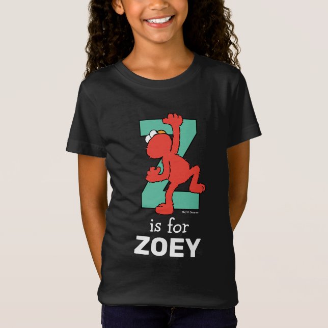 Elmo Alphabet | Z Teal T Shirt (Framsida)