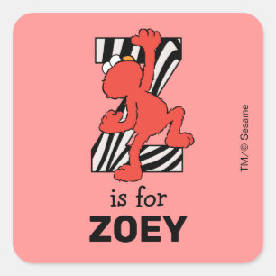 Elmo Alphabet Z Zebra Fyrkantigt Klistermärke