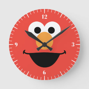 Elmo Ansikte Art Rund Klocka
