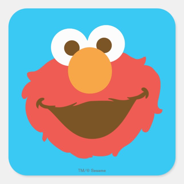 Elmo Ansikte Fyrkantigt Klistermärke (Framsida)