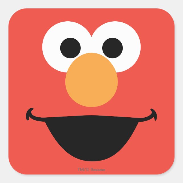 Elmo Ansiktskonst Fyrkantigt Klistermärke (Framsida)
