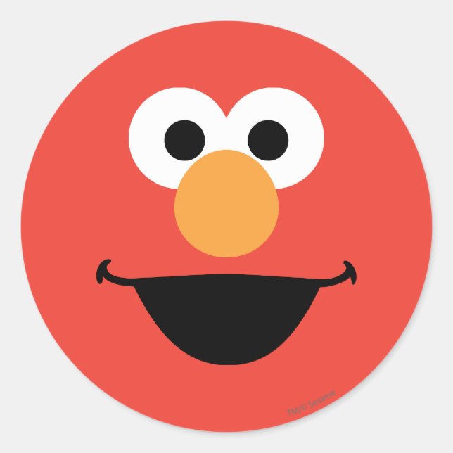 Elmo Ansiktskonst Runt Klistermärke (Framsida)