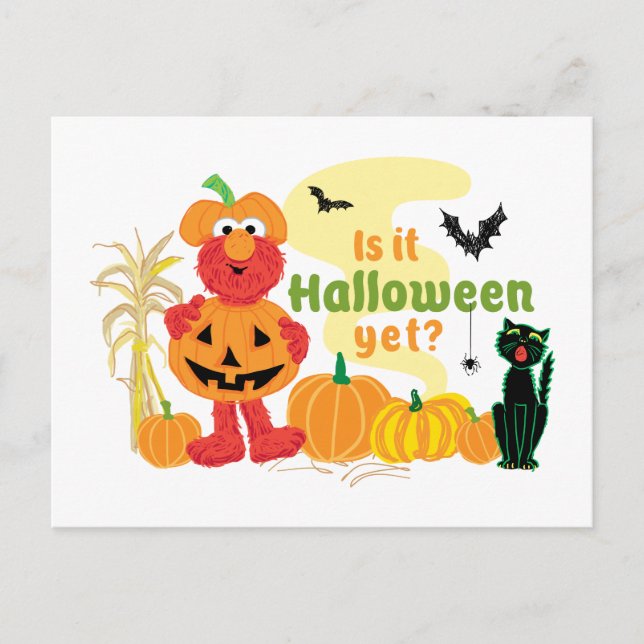 Elmo | Är det Halloween än? Vykort (Framsida)