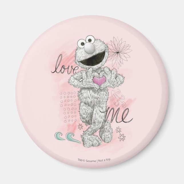 Elmo B&W Sketch Teckning Magnet (Framsidan)