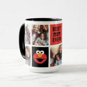 Elmo Big Ansikte Mamma - Fotokollage Mugg