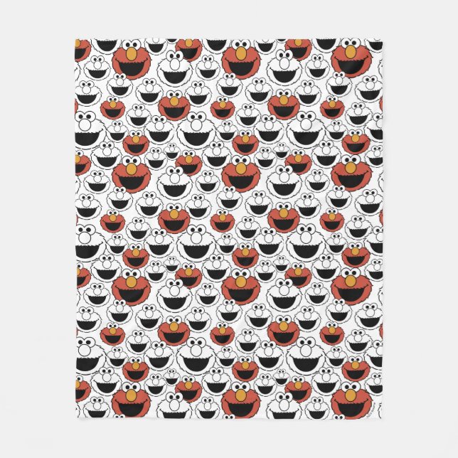 Elmo Color Pop Face Pattern Fleecefilt (Framsidan)