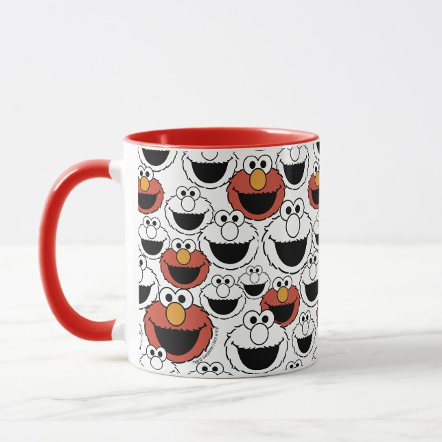 Elmo Color Pop Face Pattern Mugg (Vänster)