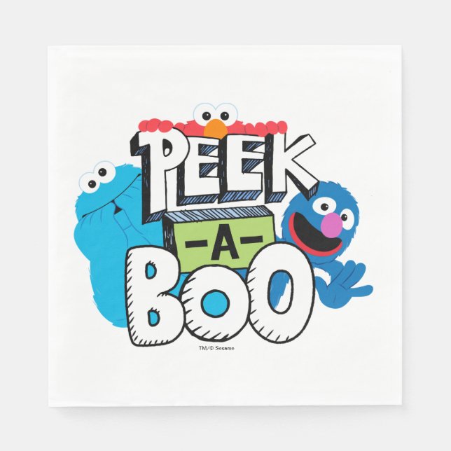 Elmo, Cookie & Grover| Peek-a-Boo Pappersservett (Framsidan)