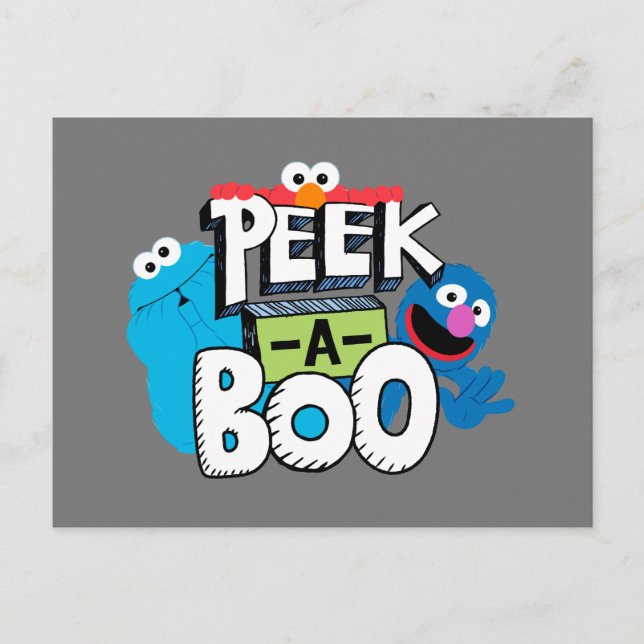Elmo, Cookie & Grover | Peek-a-Boo Vykort (Framsida)