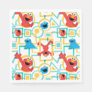 Elmo & Cookie Monster Roligt Shapes Mönster Pappersservett