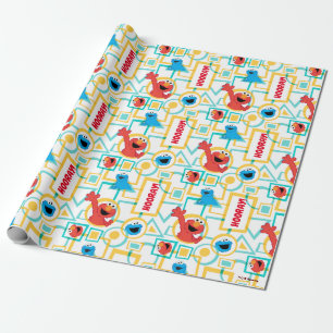 Elmo & Cookie Monster Roligt Shapes Mönster Presentpapper