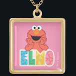 Elmo Cute & Roligt Guldpläterat Halsband<br><div class="desc">Den här söta Sesame Street-designen har Elmo som lutar sig mot roligt Elmo-text. © 2021 Sesame Workshop. www.sesamestreet.org</div>