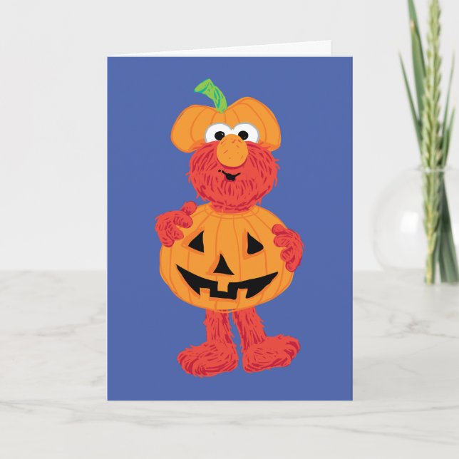 Elmo| Cute som Pumpkin Kort (Framsida)