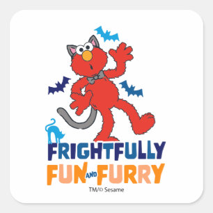 Elmo Egentlig Roligt och Hårig Fyrkantigt Klistermärke
