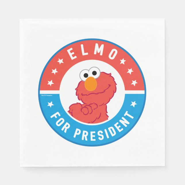 Elmo för president Badge Pappersservett (Framsidan)