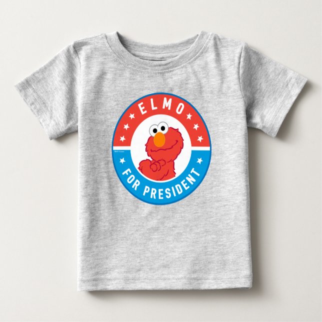Elmo för president Badge T Shirt (Framsida)