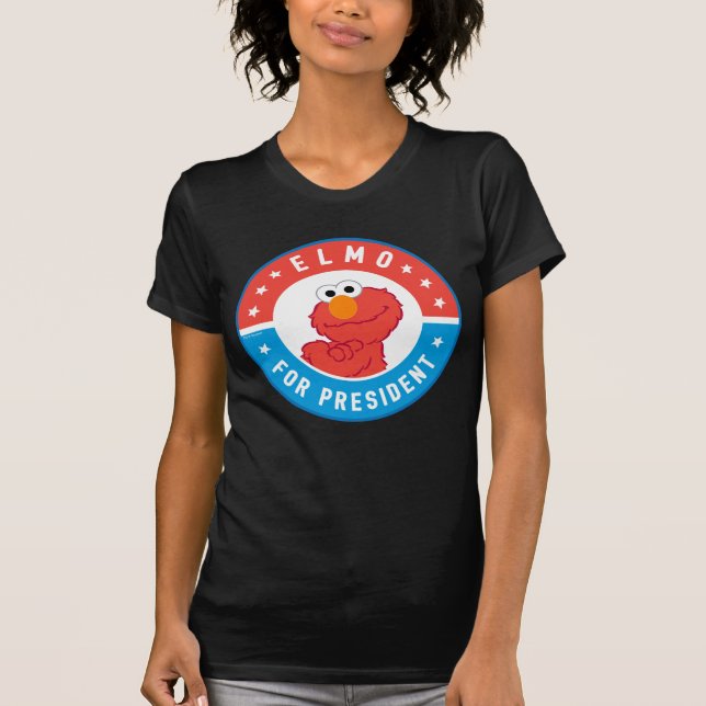 Elmo för president Badge T Shirt (Framsida)