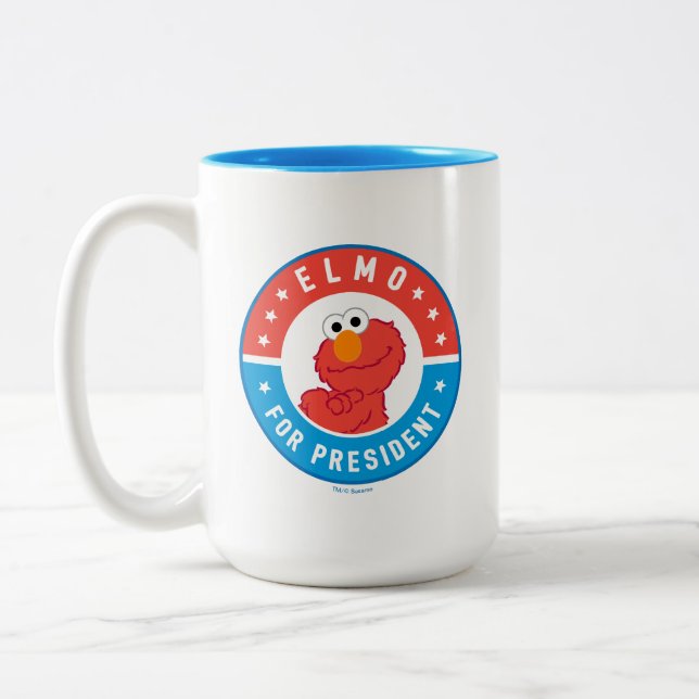 Elmo för president Badge Två-Tonad Mugg (Vänster)