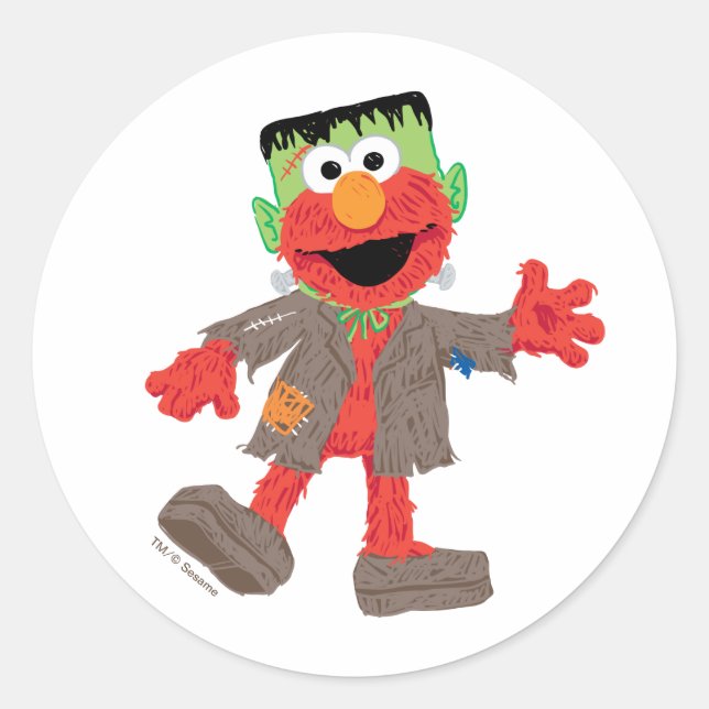 Elmo | Frankenstein Costume Runt Klistermärke (Framsida)
