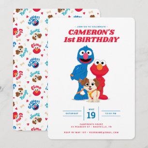 Elmo, Grover & Tango Birthday-inbjudan Inbjudningar