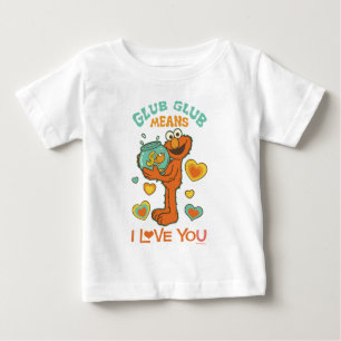 Elmo håller sin guldfisk t shirt