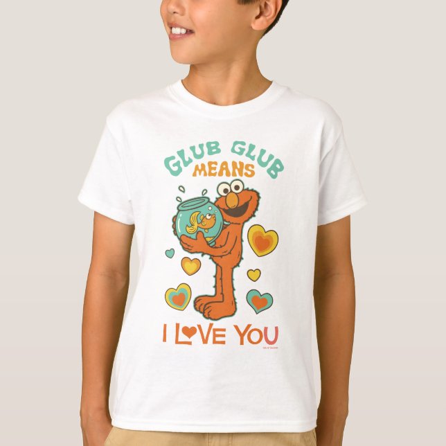 Elmo håller sin guldfisk t shirt (Framsida)