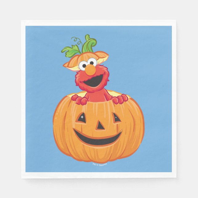 Elmo | Halloween Jack-O-Lantern Pappersservett (Framsidan)