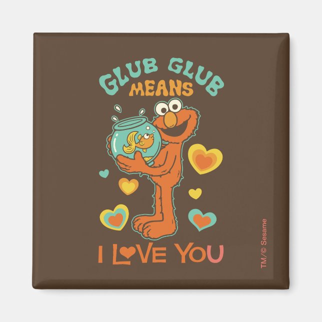 Elmo Holding sin Pet Goldfish Magnet (Framsidan)