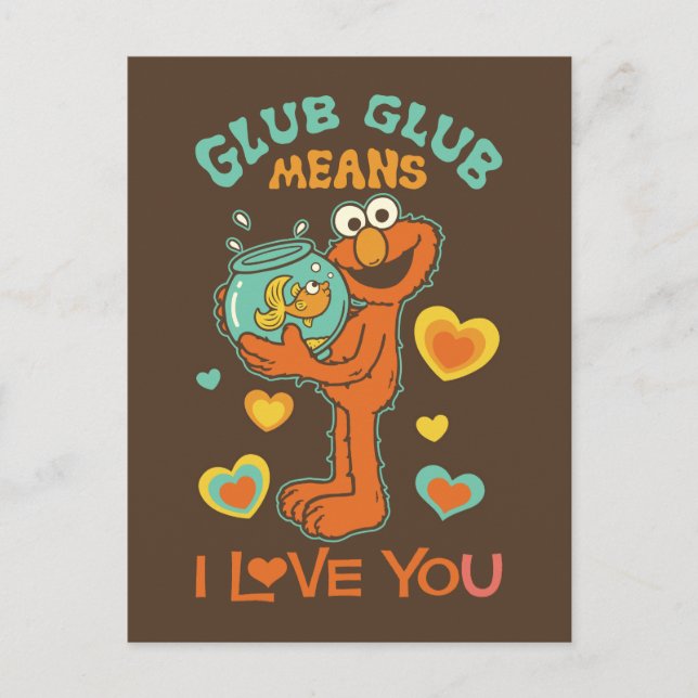 Elmo Holding sin Pet Goldfish Vykort (Framsida)
