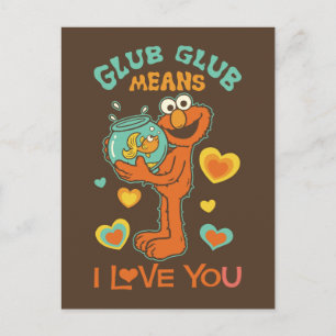 Elmo Holding sin Pet Goldfish Vykort
